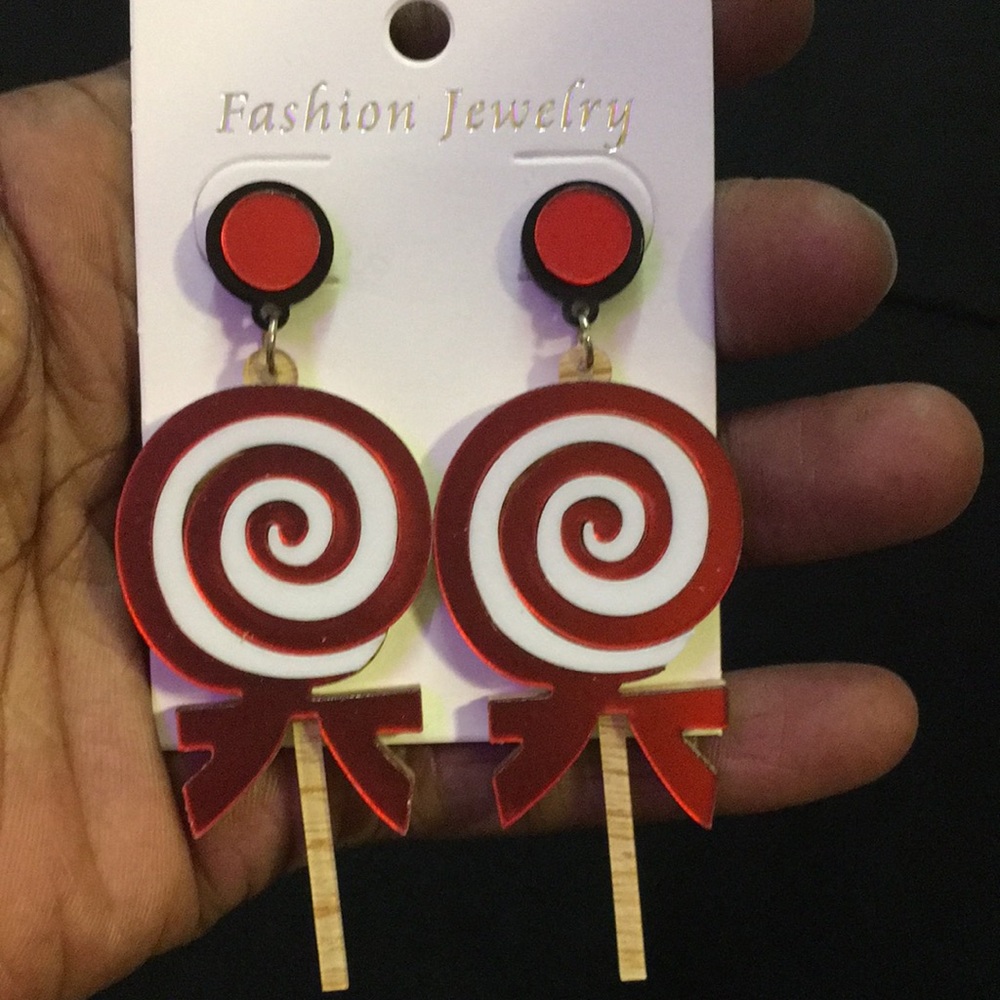 Striped Lollipop Earrings NWT